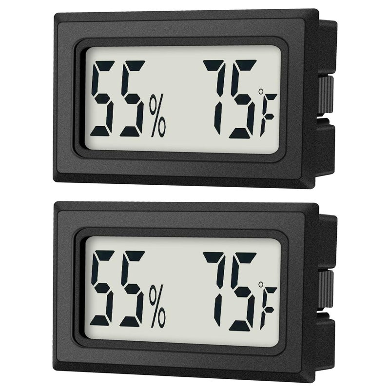 DWEPTU Mini Digital Thermometer 2-Pack Hygrometer Indoor Humidity Monitor Temperature Humidity Gauge Meter with Fahrenheit (℉) for Humidors, Greenhouse, Garden, Cellar, Closet Etc by - Image 1